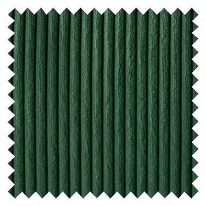 Divano angolare FORT DODGE Velluto a coste Poppy: verde abete - Longchair preimpostata a sinistra - Funzione letto