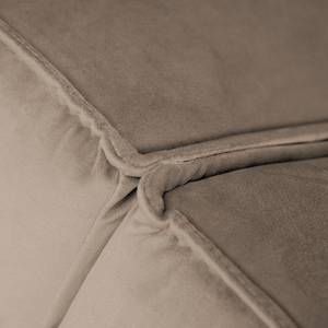 Canapé d’angle FORT DODGE Velours Ravi: Beige	 - Méridienne courte à gauche (vue de face) - Avec fonction couchage