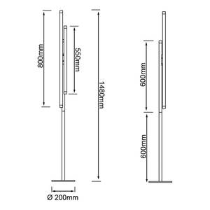 Staande LED-lamp Cembalo ijzer / aluminium - 3 lichtbronnen