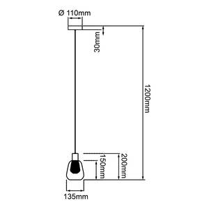 LED-hanglamp Carlson I rookglas / aluminium - 1 lichtbron