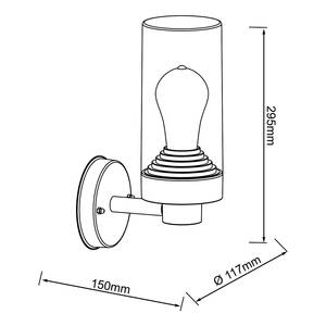 Applique murale Masham Verre transparent / Aluminium - 1 ampoule