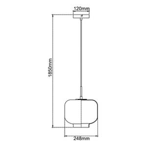 Hanglamp Kleon I rookglas / ijzer - 1 lichtbron
