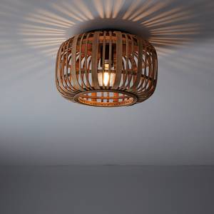 Plafondlamp Woodrow IV massief bamboehout / ijzer - 1 lichtbron - Beige