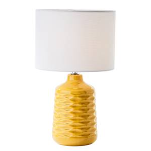 Lampe Ilysa Tissu mélangé / Céramique - 1 ampoule - Jaune