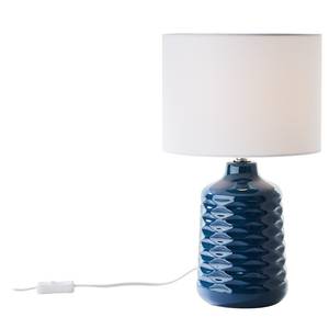Lampe Ilysa Tissu mélangé / Céramique - 1 ampoule - Bleu