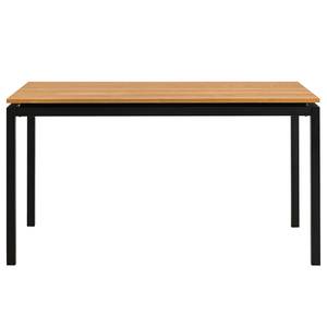 Table Ryfoss Placage en bois véritable - Chêne / Noir - 140 x 80 cm