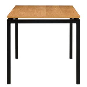 Table Ryfoss Placage en bois véritable - Chêne / Noir - 140 x 80 cm