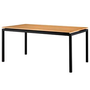 Table Ryfoss Placage en bois véritable - Chêne / Noir - 160 x 90 cm