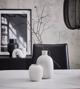 Table MOATY aspect marbre Céramique / Métal - Imitation marbre blanc
