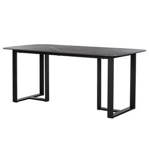 Table MOATY aspect marbre Céramique / Métal - Imitation marbre noir