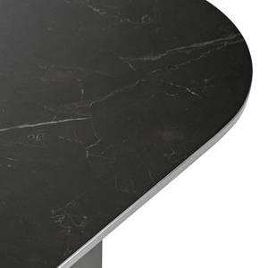 Table MOATY aspect marbre Céramique / Métal - Imitation marbre noir