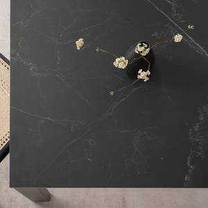 Table MOATO aspect marbre Céramique / Métal - Imitation marbre noir