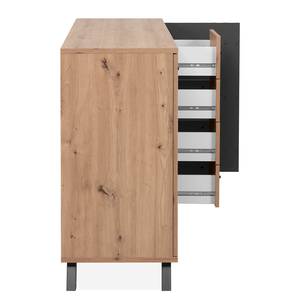 Sideboard Bimeda Spanplatte / MDF (Mitteldichte Holzfaserplatte) - Eiche Artisan Dekor / Anthrazit