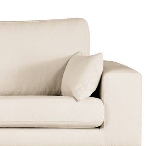 Canapé d’angle BILLUND avec ottomane Tissu Bouclé Eurona: Beige - Méridienne longue à gauche (vue de face) - Hêtre clair