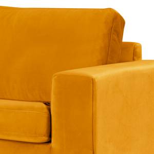 Fauteuil BILLUND Velours Sadia: Jaune mourtade - Hêtre clair