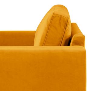 Fauteuil BILLUND Velours Sadia: Jaune mourtade - Hêtre clair