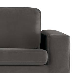 Fauteuil BILLUND Velours Sadia: Gris foncé - Hêtre foncé