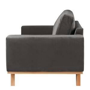 Fauteuil BILLUND Velours Sadia: Gris foncé - Hêtre clair