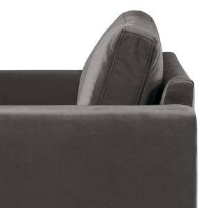 Fauteuil BILLUND Velours Sadia: Donkergrijs - Licht beukenhout