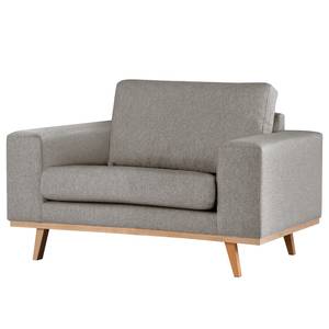 Fauteuil BILLUND Velours Lark: Bruingrijs - Licht beukenhout