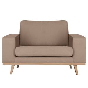 Fauteuil BILLUND Geweven stof Vele: Taupe - Licht beukenhout