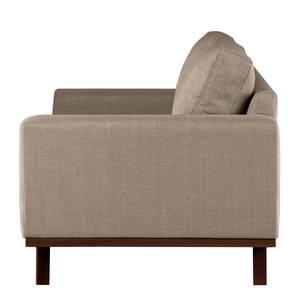 Fauteuil BILLUND Tissu structuré Otrera: Taupe - Hêtre foncé