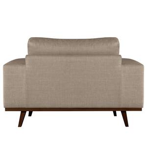 Fauteuil BILLUND Tissu structuré Otrera: Taupe - Hêtre foncé