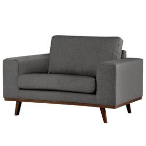 Fauteuil BILLUND Velours Lark: Gris foncé - Hêtre foncé