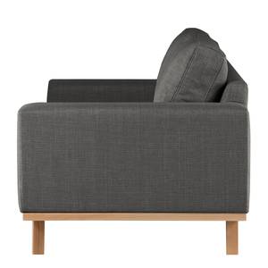 Fauteuil BILLUND Tissu structuré Otrera: Gris foncé - Hêtre clair