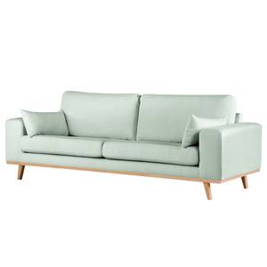 2-Sitzer Sofa BILLUND Bouclé Stoff Eurona: Himmelblau - Buche Hell