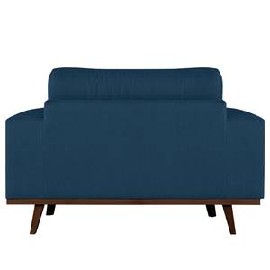 Fauteuil BILLUND Geweven stof Vele: Blauw - Donker beukenhout