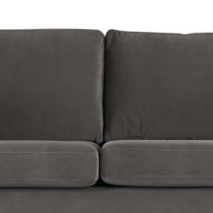 2-Sitzer Sofa BILLUND Samt Sadia: Dunkelgrau - Buche Hell