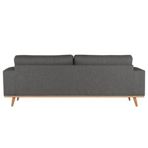 2-Sitzer Sofa BILLUND Webstoff Lark: Dunkelgrau - Buche Hell