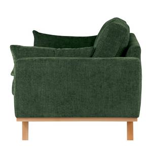 2-Sitzer Sofa BILLUND Webstoff Cieli: Dunkelgrün - Buche Hell