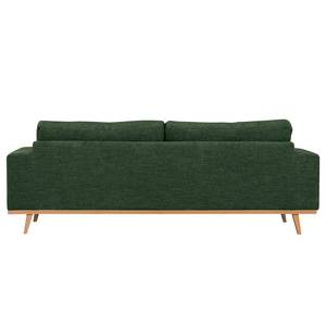 2-Sitzer Sofa BILLUND Webstoff Cieli: Dunkelgrün - Buche Hell