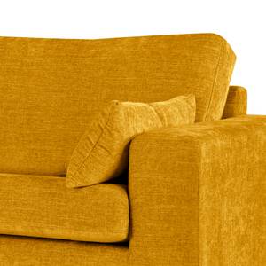 2-Sitzer Sofa BILLUND Webstoff Cieli: Senfgelb - Buche Hell