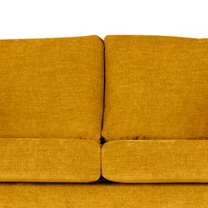 2-Sitzer Sofa BILLUND Webstoff Cieli: Senfgelb - Buche Hell