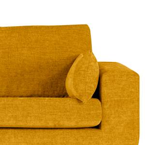 2-Sitzer Sofa BILLUND Webstoff Cieli: Senfgelb - Buche Hell