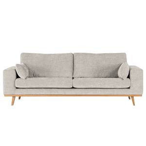 2-Sitzer Sofa BILLUND Webstoff Cieli: Sandgrau - Buche Hell