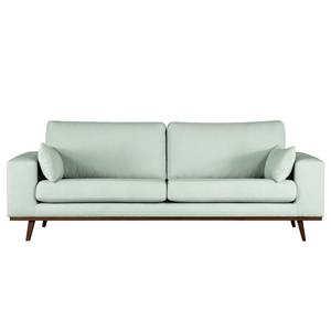 2-Sitzer Sofa BILLUND Bouclé Stoff Eurona: Himmelblau - Buche Dunkel