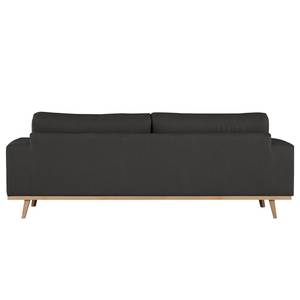 2-Sitzer Sofa BILLUND Baumwollstoff Vele: Anthrazit - Buche Hell