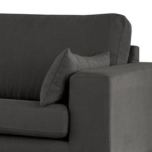 2-Sitzer Sofa BILLUND Baumwollstoff Vele: Anthrazit - Buche Hell