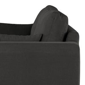 2-Sitzer Sofa BILLUND Baumwollstoff Vele: Anthrazit - Buche Hell