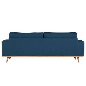 2-Sitzer Sofa BILLUND Baumwollstoff Vele: Blau - Buche Hell