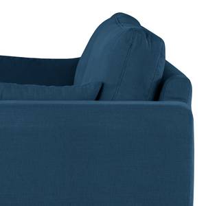 2-Sitzer Sofa BILLUND Baumwollstoff Vele: Blau - Buche Hell