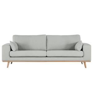 2-Sitzer Sofa BILLUND Baumwollstoff Vele: Grau - Buche Hell