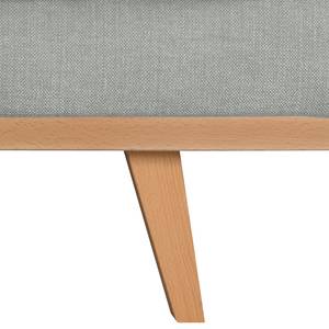 2-Sitzer Sofa BILLUND Baumwollstoff Vele: Grau - Buche Hell