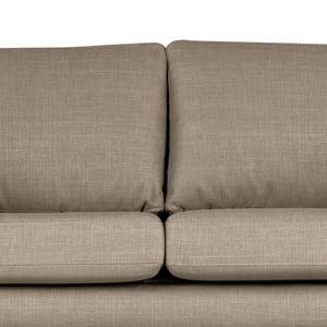 2-Sitzer Sofa BILLUND Strukturstoff Otrera: Taupe - Buche Dunkel