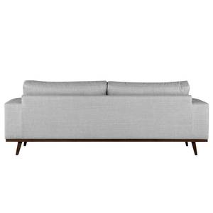 2-Sitzer Sofa BILLUND Strukturstoff Otrera: Hellgrau - Buche Dunkel