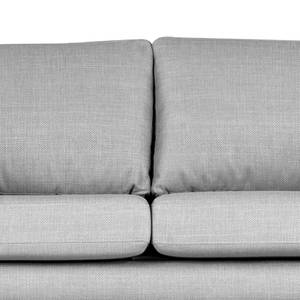 2-Sitzer Sofa BILLUND Strukturstoff Otrera: Hellgrau - Buche Dunkel